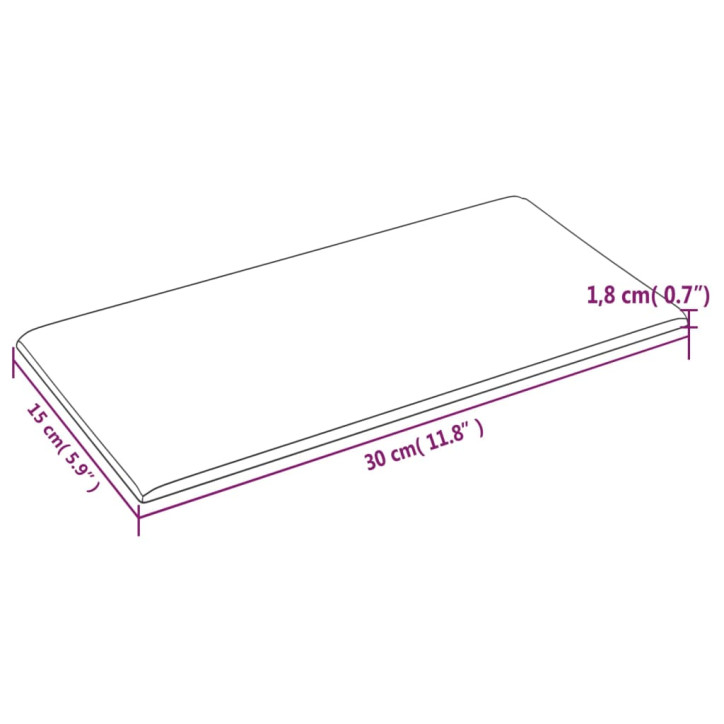 Sienų plokštės, 12vnt., juodos, 30x15cm, dirbtinė oda, 0,54m²