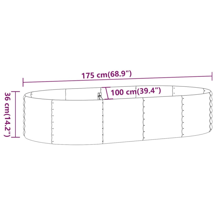 Sodo lovelis, antracito, 175x100x36cm, plienas