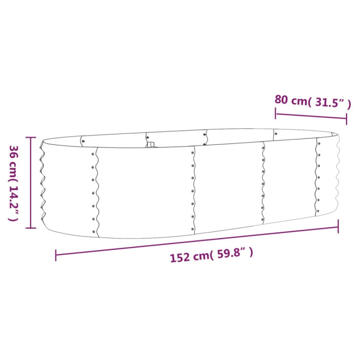 Sodo lovelis, antracito, 152x80x36cm, plienas