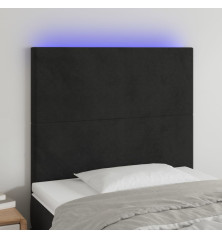 Galvūgalis su LED, juodos spalvos, 100x5x118/128cm, aksomas