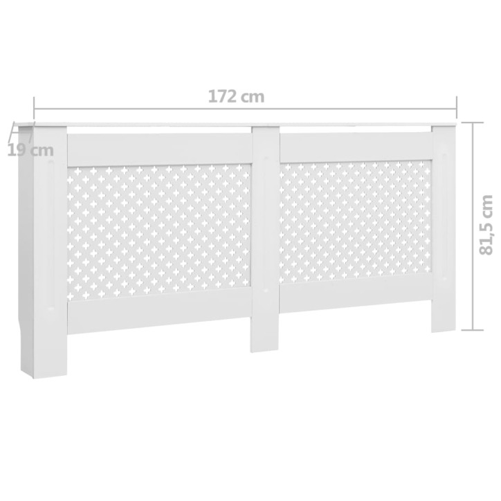 Radiatoriaus uždangalai, 2vnt., balti, 172x19x81,5cm, MDF