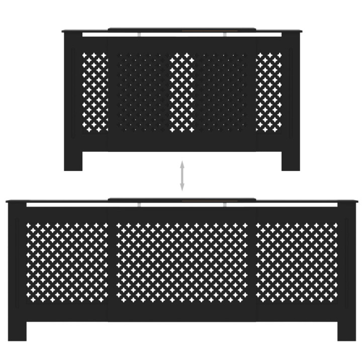 Radiatoriaus uždangalas, juodos spalvos, 205cm, MDF