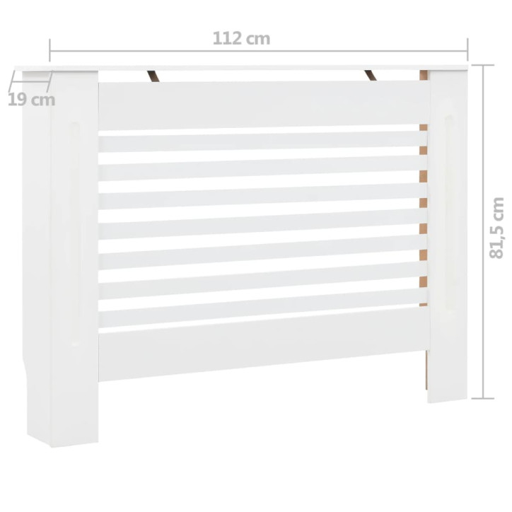 Radiatoriaus uždangalai, 2vnt., balti, 112x19x81,5cm, MDF