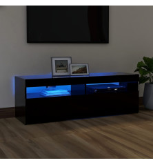 TV spintelė su LED apšvietimu, juoda, 120x35x40cm