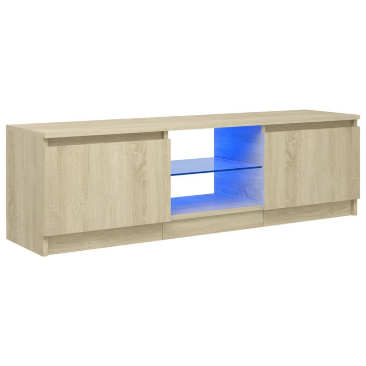 TV spintelė su LED apšvietimu, ąžuolo spalvos, 120x30x35,5cm