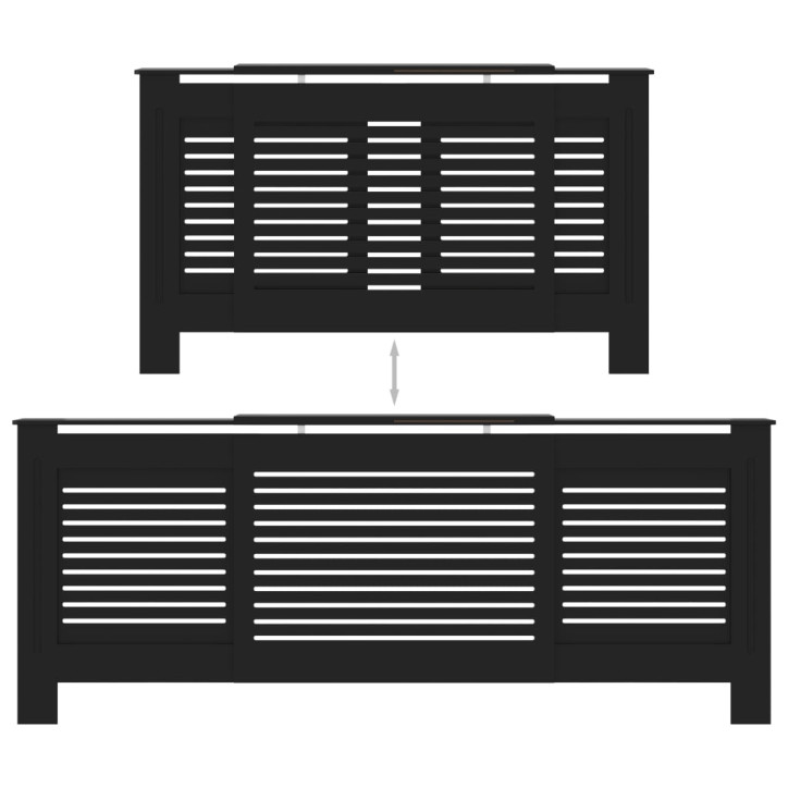 Radiatoriaus uždangalas, juodos spalvos, 205cm, MDF