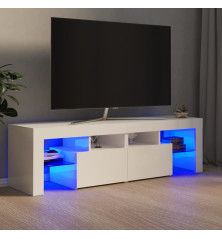 Televizoriaus spintelė su LED, balta, 140x36,5x40cm, blizgi