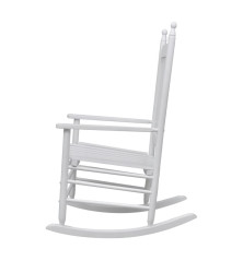 Supama kėdė su išlenkta sėdyne, balta, medinė