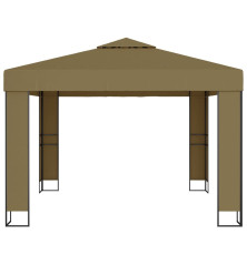 Pavėsinė su dvigubu stogu, taupe spalvos, 3x3x2,7m, 180g/m²