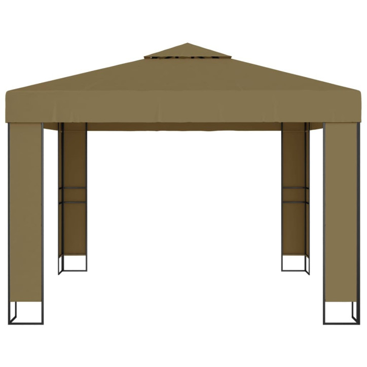 Pavėsinė su dvigubu stogu, taupe spalvos, 3x3x2,7m, 180g/m²