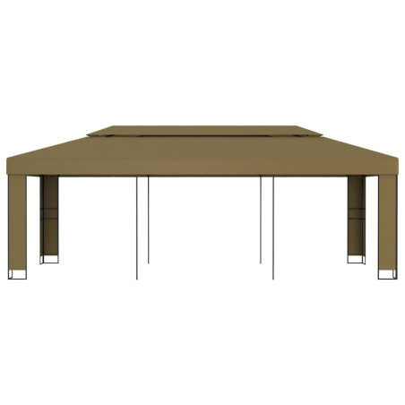 Pavėsinė su dvigubu stogu, taupe spalvos, 3x6m, 180g/m²