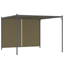 Sodo pergolė su įtraukiamu stogu, taupe spalvos, 3x3m, 180g/m²