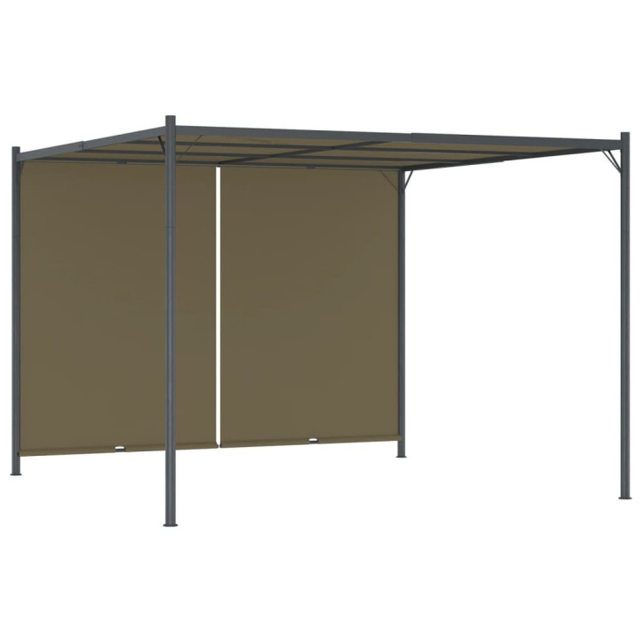 Sodo pergolė su įtraukiamu stogu, taupe spalvos, 3x3m, 180g/m²