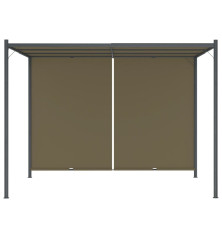 Sodo pergolė su įtraukiamu stogu, taupe spalvos, 3x3m, 180g/m²