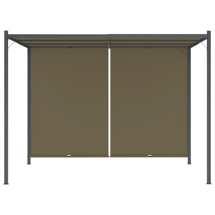 Sodo pergolė su įtraukiamu stogu, taupe spalvos, 3x3m, 180g/m²