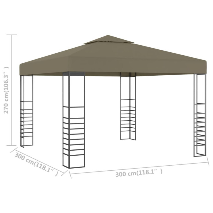 Sodo palapinė, taupe spalvos, 3x3m, 180 g/m²