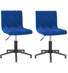 Pasukamos valgomojo kėdės, 2vnt., mėlynos spalvos, aksomas