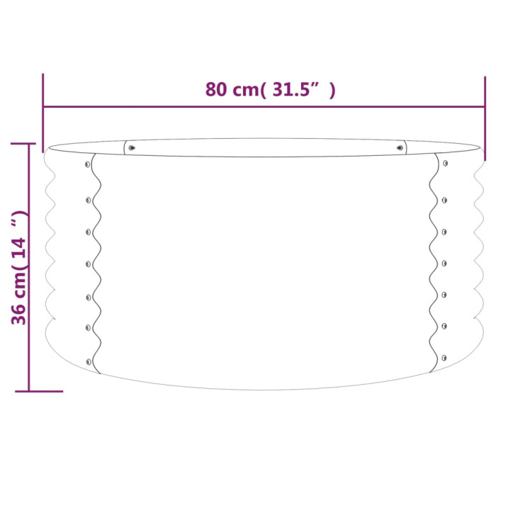 Sodo lovelis, rudas, 80x80x36cm, plienas