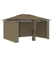 Sodo palapinė su užuolaidomis, taupe spalvos, 4x3m, 180g/m²