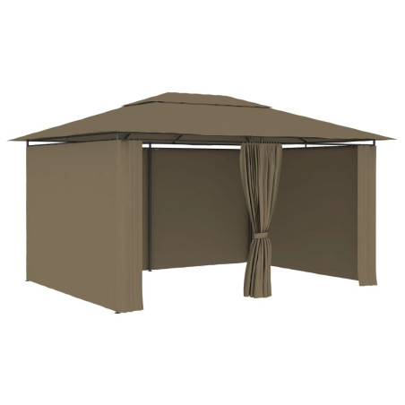 Sodo palapinė su užuolaidomis, taupe spalvos, 4x3m, 180g/m²