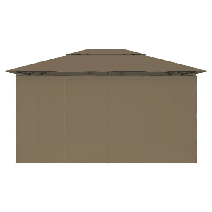 Sodo palapinė su užuolaidomis, taupe spalvos, 4x3m, 180g/m²