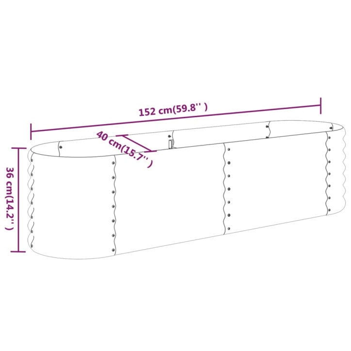 Sodo lovelis, sidabrinis, 152x40x36cm, plienas