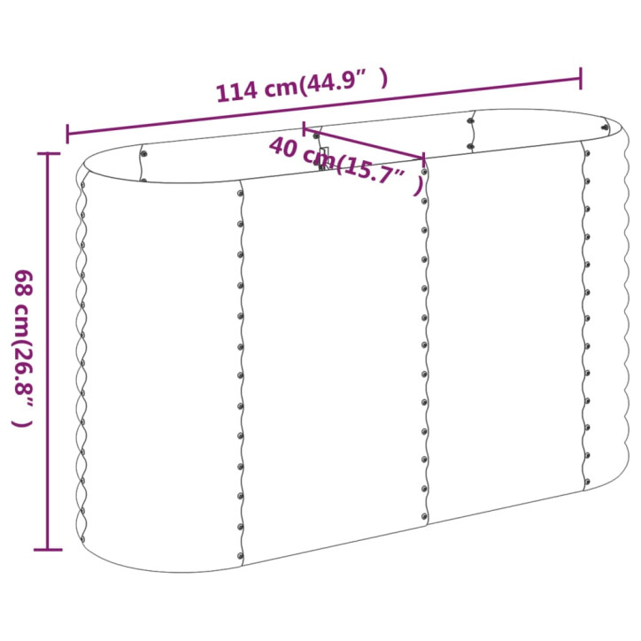 Sodo lovelis, antracito, 114x40x68cm, plienas