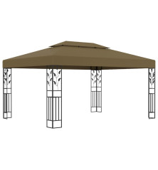 Pavėsinė su dvigubu stogu, taupe spalvos, 3x4m, 180g/m²