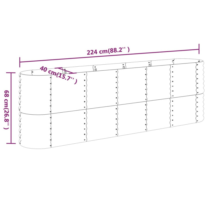 Sodo lovelis, rudas, 224x40x68cm, plienas