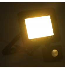 LED prožektorius su jutikliu, šiltos baltos spalvos, 30W