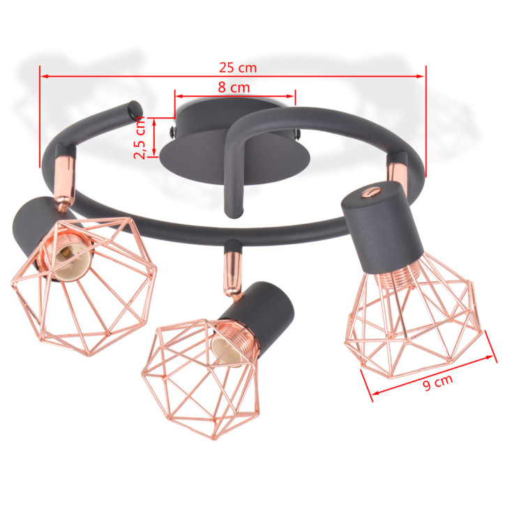 Lubinis šviestuvas su 3 LED lemputėmis, 12 W