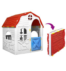 Sulankstomas vaikiškas žaidimų namelis su durimis ir langais
