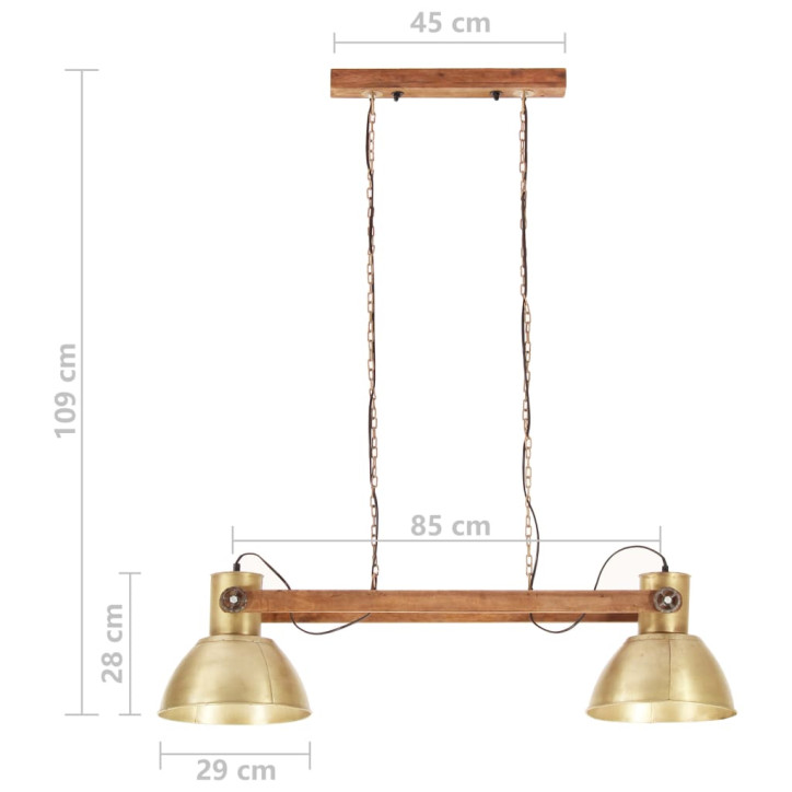 Pakabinamas šviestuvas, žalvario, 109cm, 25W, E27