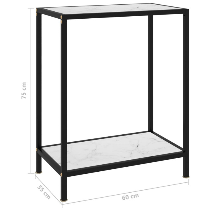 Konsolinis staliukas, baltas, 60x35x75cm, grūdintas stiklas