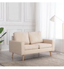 Dvivietė sofa, kreminės spalvos, audinys