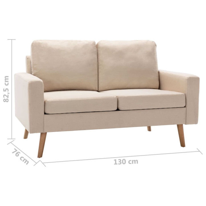 Dvivietė sofa, kreminės spalvos, audinys