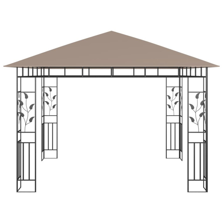 Pavėsinė su tinkleliu nuo uodų, taupe spalvos, 3x3x2,73m