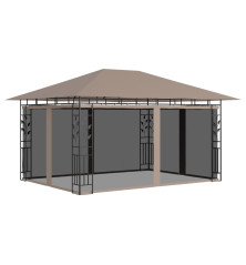 Pavėsinė su tinkleliu nuo uodų, taupe spalvos, 4x3x2,73m