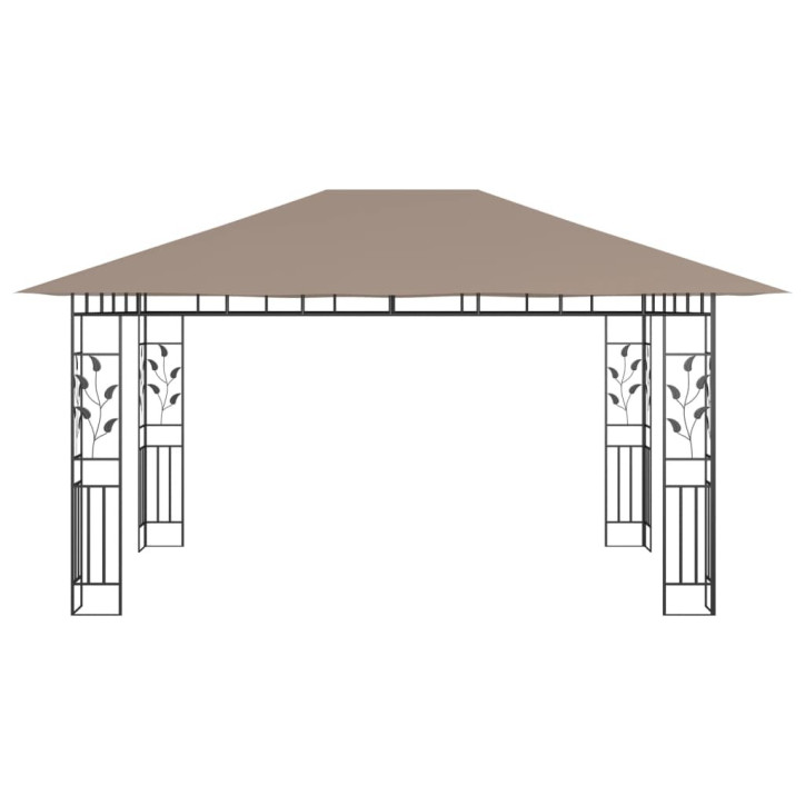 Pavėsinė su tinkleliu nuo uodų, taupe spalvos, 4x3x2,73m