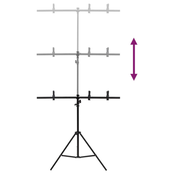 Stovas fonui, juodos spalvos, 91x60x(70–200)cm, T formos