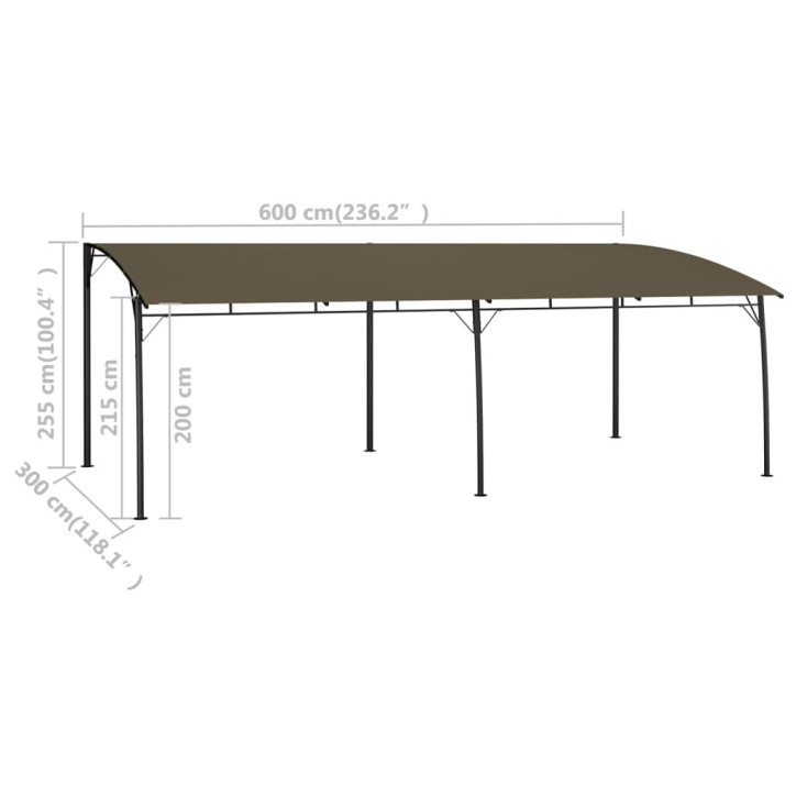 Sodo markizė nuo saulės, taupe spalvos, 6x3x2,55m