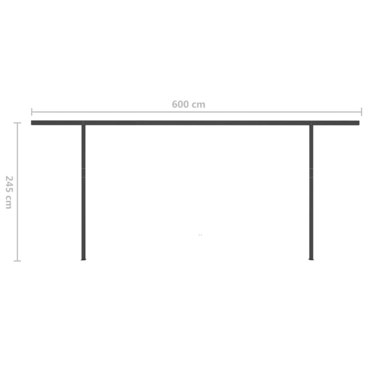 Rankiniu būdu ištraukiama markizė, oranžinė ir ruda, 6x3m