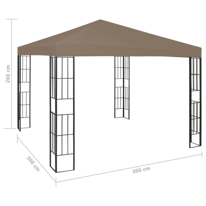 Pavėsinė, taupe spalvos, 3x3m