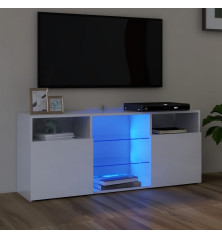 TV spintelė su LED apšvietimu, balta, 120x30x50cm, blizgi