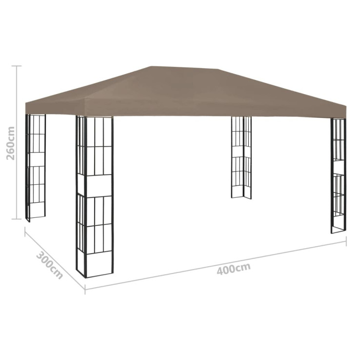 Pavėsinė, taupe spalvos, 4x3m