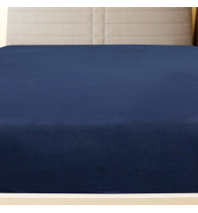 Trikotažinė paklodė su guma, mėlyna, 160x200cm, medvilnė