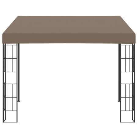 Prie sienos montuojama pavėsinė, taupe spalvos, 3x3m, audinys