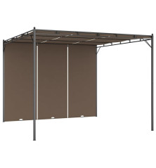 Sodo pavėsinė su šonine užuolaida, taupe spalvos, 3x3x2,25m