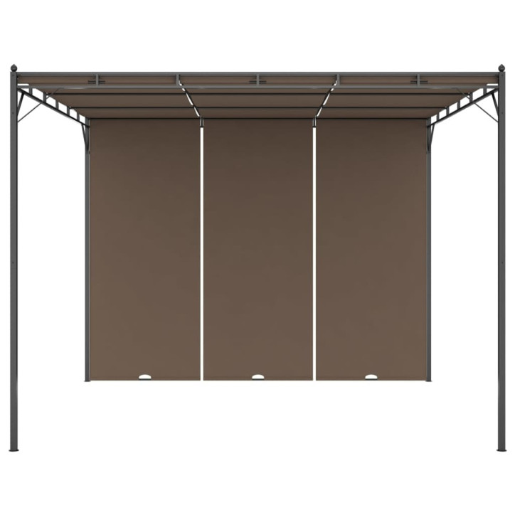 Sodo pavėsinė su šonine užuolaida, taupe spalvos, 3x3x2,25m