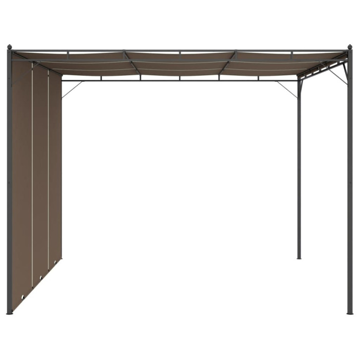 Sodo pavėsinė su šonine užuolaida, taupe spalvos, 3x3x2,25m